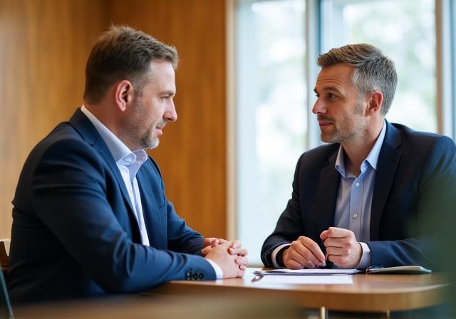 Two professionals shaking hands after a successful negotiation